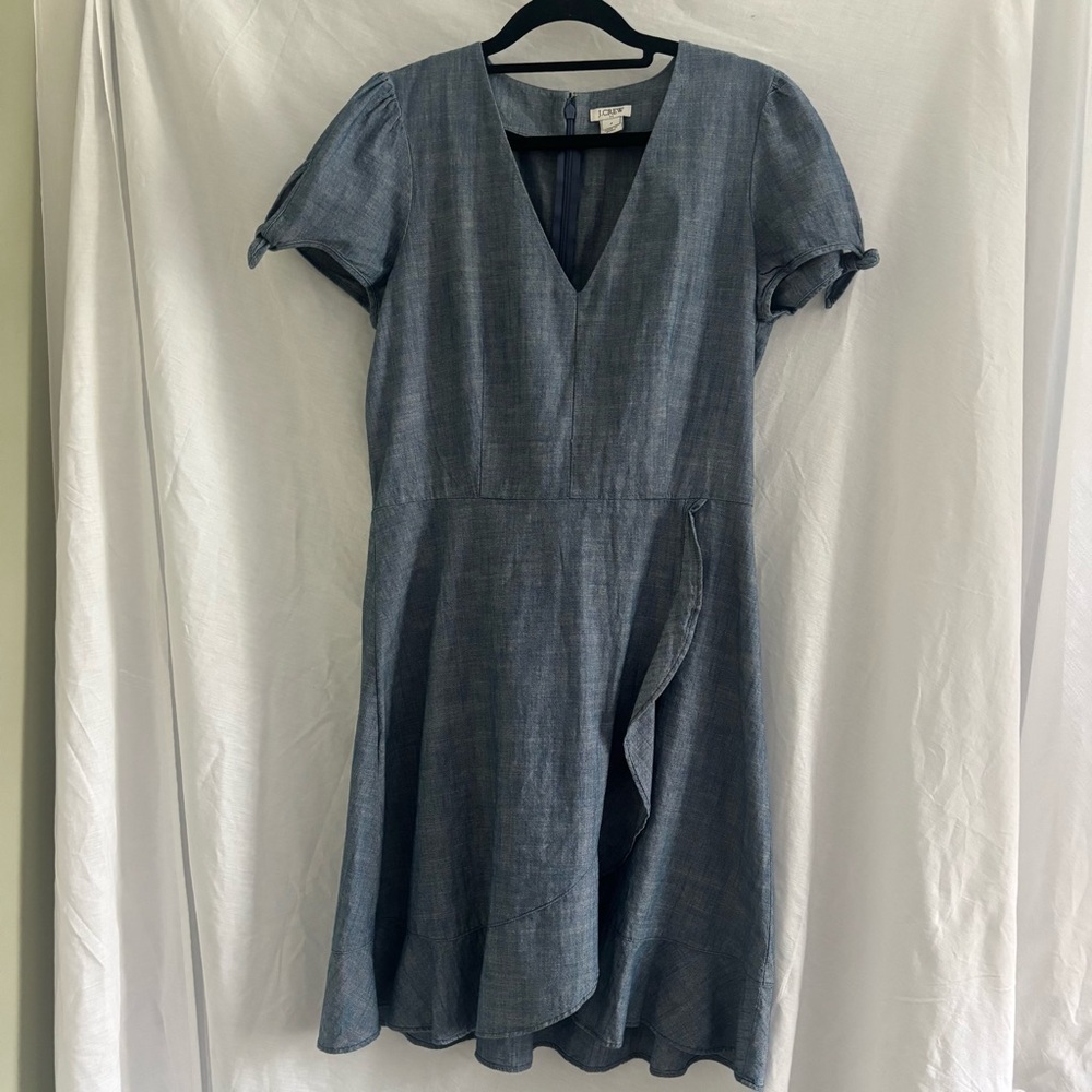 J. Crew Light Denim V-Neck Dress, Size 4